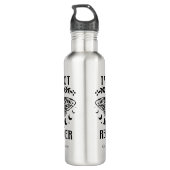 Tarot Reader Moon Phase Galaxy Stars Moth Blätter Edelstahlflasche (Rückseite)