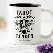 Tarot Reader Moon Phase Moth Divinstic Mystic Zweifarbige Tasse