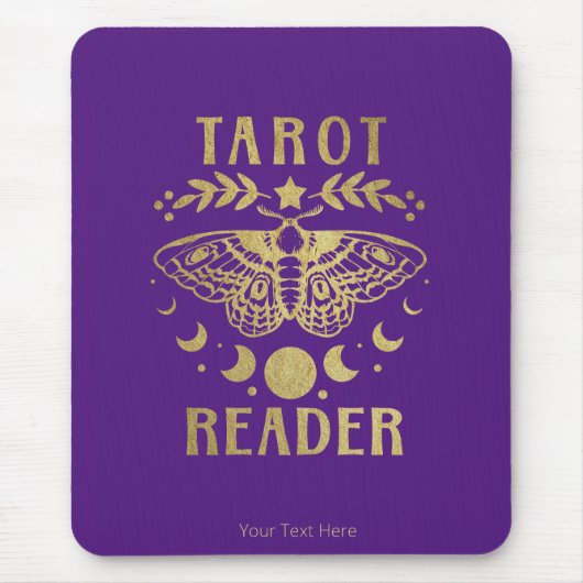Tarot Reader Moon Phase Moth Stars Mouse Pad Mousepad (Vorne)