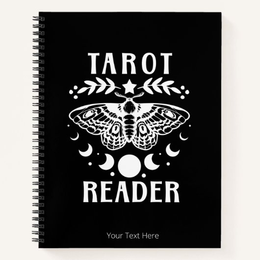 Tarot Reader Moon Phase Moth Stars Notebook Notizblock (Vorderseite)