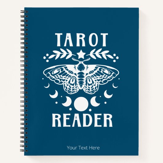 Tarot Reader Moon Phase Moth Stars Notebook Notizblock (Vorderseite)