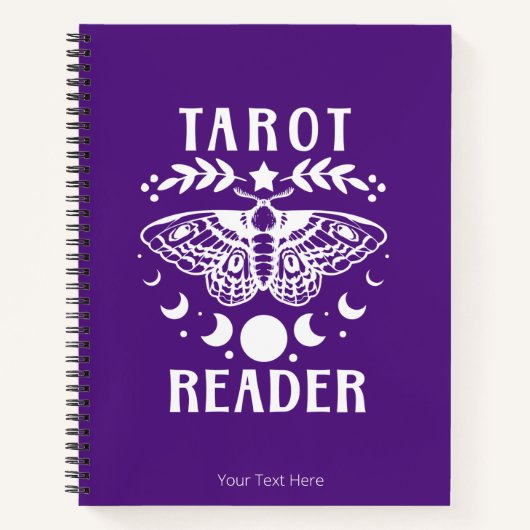 Tarot Reader Moon Phase Moth Stars Notebook Notizblock (Vorderseite)