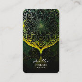 Tarot Reader Psychic Fortune Teller Green Mandala  Visitenkarte (Vorderseite)