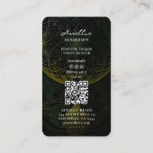 Tarot Reader Psychic Fortune Teller Green Mandala  Visitenkarte (Rückseite)