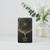 Tarot Reader Psychische Elegante Black Gold Mandal Visitenkarte (Stehend Vorderseite)