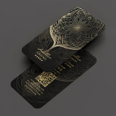 Tarot Reader Psychische Elegante Black Gold Mandal Visitenkarte