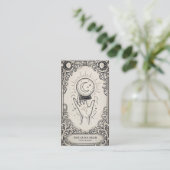 Tarot Reader | Vintage Celestial Mystic Fortune  Visitenkarte (Stehend Vorderseite)