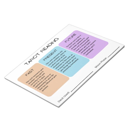 Tarot Reading 11" x 8,5" Notepad Notizblock (angewinkelt)