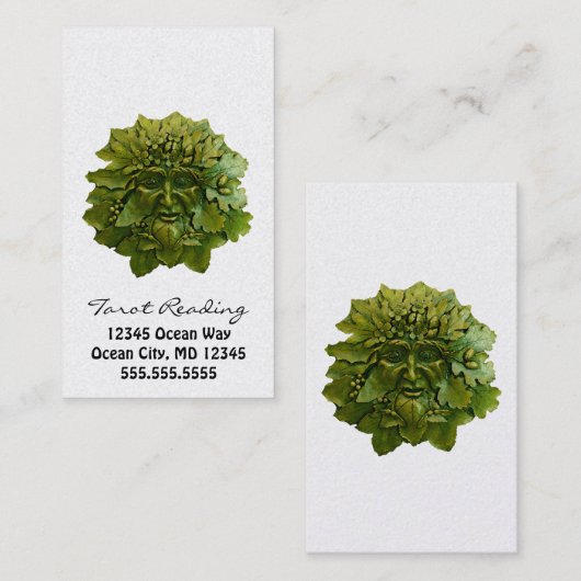 Tarot Reading Green Man Visitenkarte (Vorne/Hinten)
