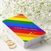 Tarot-Regenbogenflagge "Diverse, Equal, Stolz". LG Spielkarten (Insitu (Hochzeit))