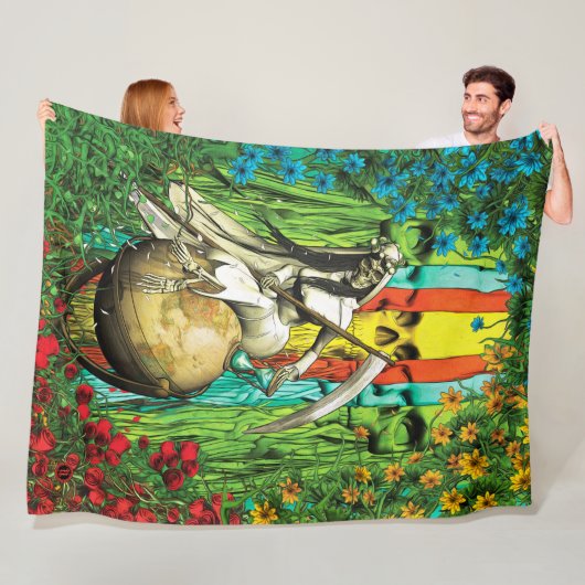 Tarot Sankt Muerte - die Welt Fleecedecke (Beispiel)