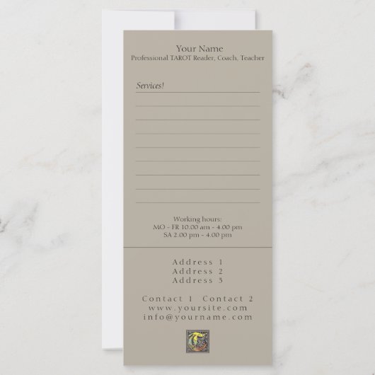 TAROT Sessions, Readings - Grußkarte, Flyer (Rückseite)