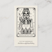 Tarot Skeleton Baker Whisk Cupcake Creme Visitenkarte (Vorderseite)