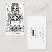 Tarot Skeleton Baker Whisk Cupcake Visitenkarte (Vorne/Hinten)