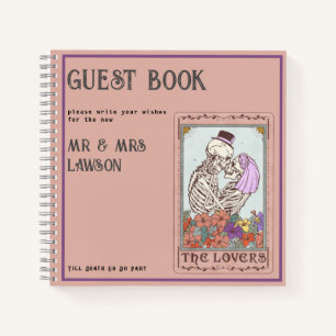 Tarot Skeleton Lovers Wedding Guest Book Notizblock