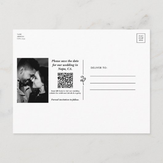 Tarot Skeletons Bräunen Hochzeit speichern das Dat Ankündigungspostkarte (Rückseite)