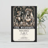 TAROT-Skelette Einladung (Stehend Vorderseite)