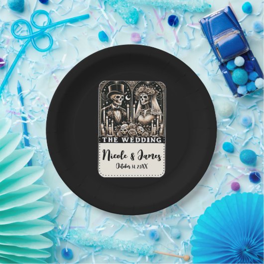 TAROT-Skelette Pappteller (Party)