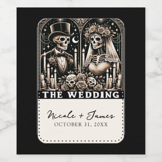 TAROT-Skelette Weinetikett (Einzelnes Label)