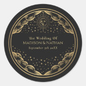 Tarot Sun and Moon Wedding Classic Round Sticker (Vorderseite)