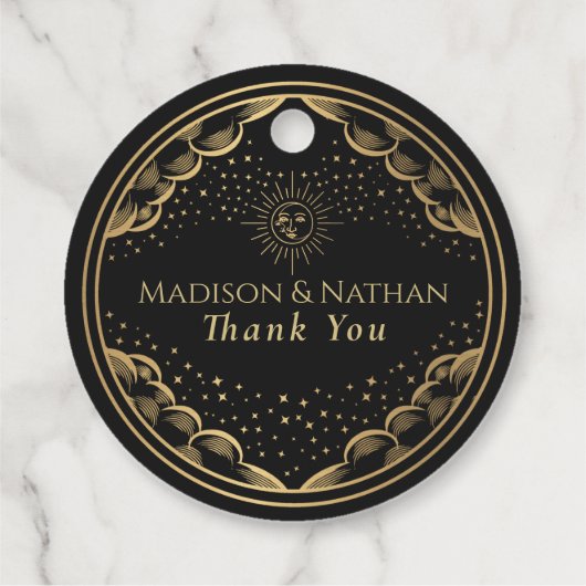 Tarot Sun and Moon Wedding Geschenkanhänger (Rückseite)