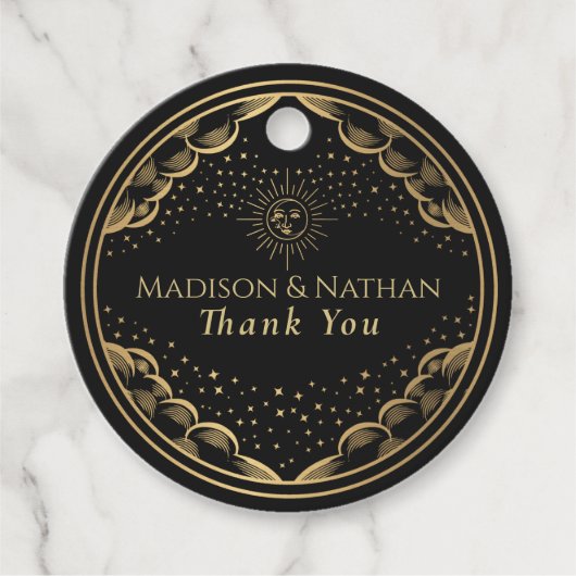 Tarot Sun and Moon Wedding Geschenkanhänger (Vorderseite)