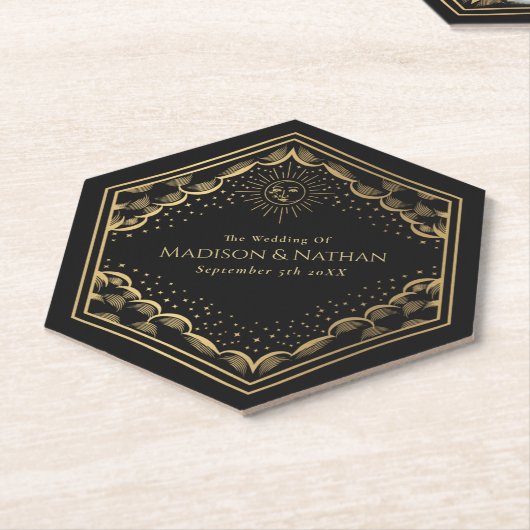 Tarot Sun and Moon Wedding Paper Untersetzer (angewinkelt)