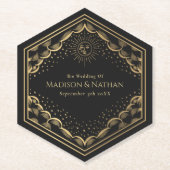 Tarot Sun and Moon Wedding Paper Untersetzer (Vorderseite)