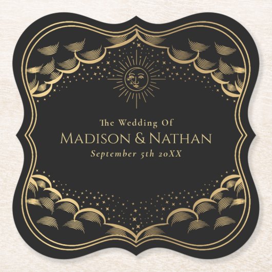 Tarot Sun and Moon Wedding Untersetzer (Vorderseite)