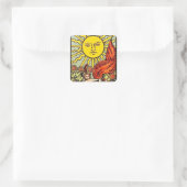Tarot Sun Card Quadratischer Aufkleber (Tasche)