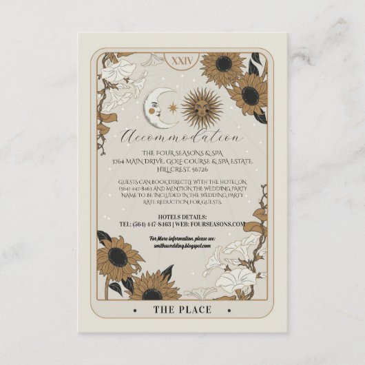 Tarot Sun Moon - Hochzeitkarten Begleitkarte (Vorderseite)