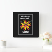 Tarot Sun Mystical Tarot Quadratische Wanduhr (Zuhause)