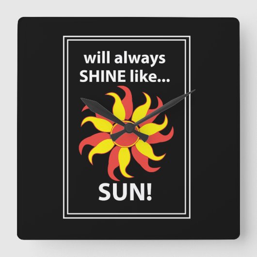 Tarot Sun Mystical Tarot Quadratische Wanduhr (Vorderseite)