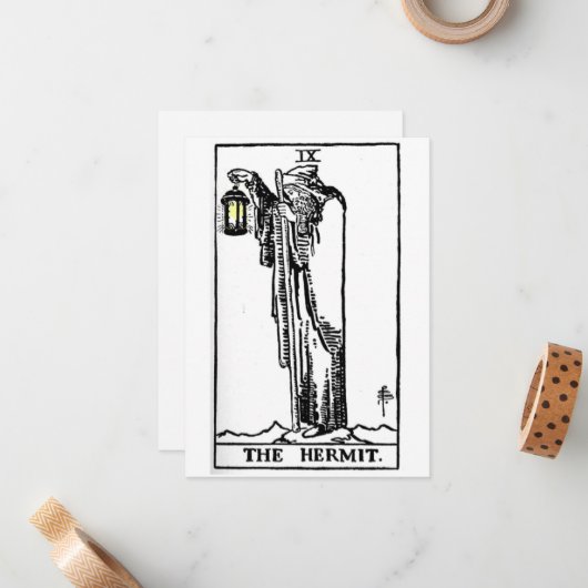 Tarot: The Hermit Notecards Mitteilungskarte (Vorderseite/Rückseite Beispiel)