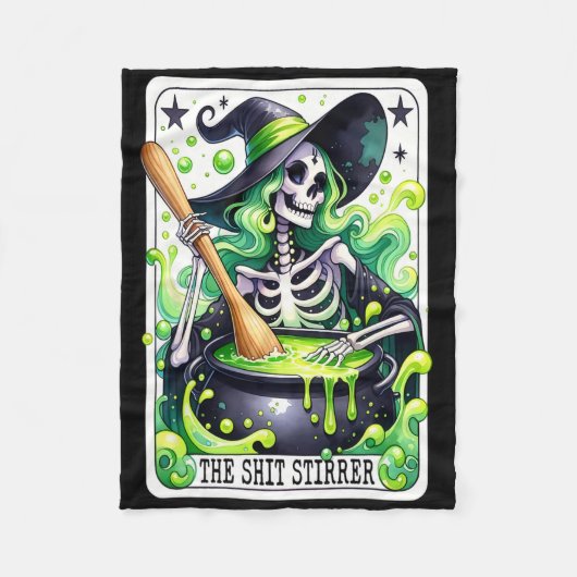 Tarot The Stirrer Funny Halloween Tarot Card Fleecedecke (Vorderseite)