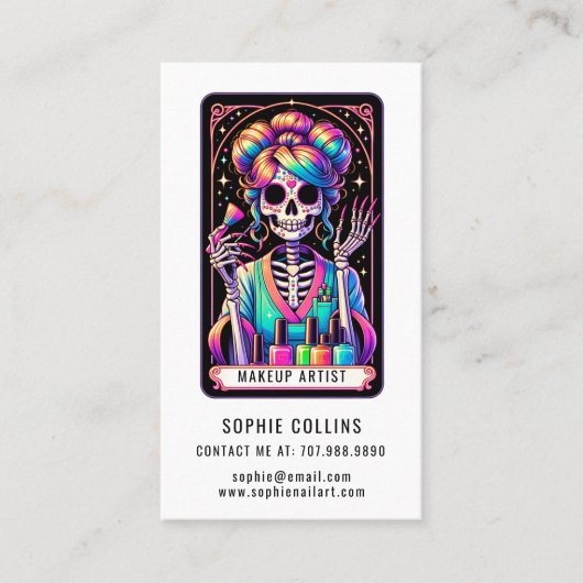 Tarot Theme Makeup Artist Business Card Visitenkarte (Vorderseite)