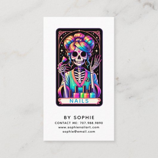 Tarot Theme Nail Tech Nail Art Business Card Visitenkarte (Vorderseite)