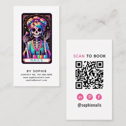 Tarot Theme Nail Tech Nail Art Business Card Visitenkarte (Vorne/Hinten)