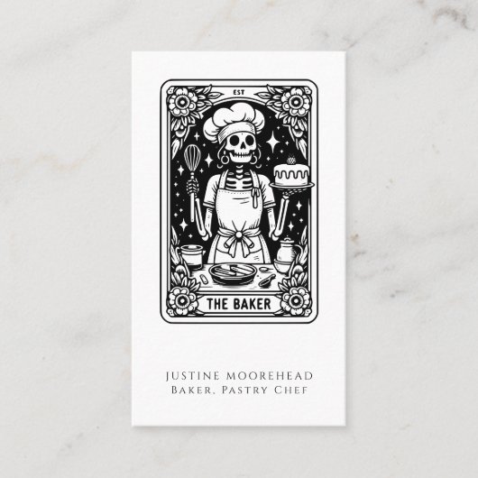 Tarot Themed Baker Konditorei Koch Dessert Caterer Visitenkarte (Vorderseite)