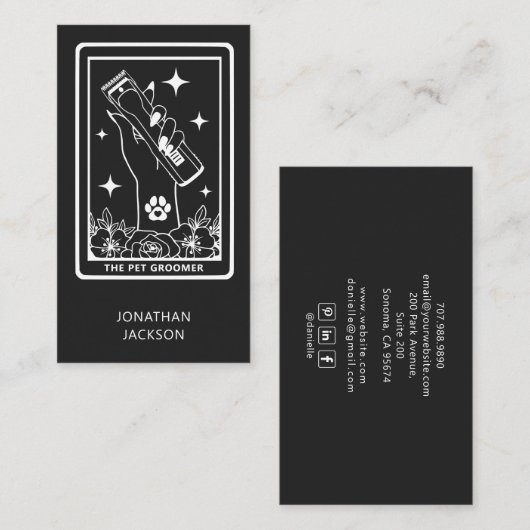 Tarot-Tierpfleger Visitenkarte (Vorne/Hinten)