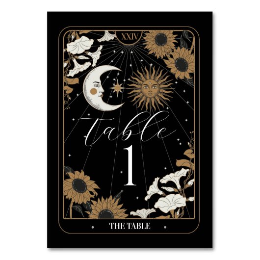 Tarot-Tischnummern Hochzeiten von Sun Moon-Aligned Tischnummer (Vorderseite)
