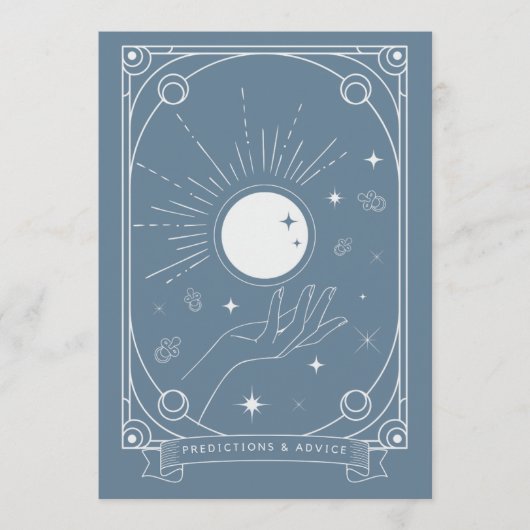 Tarot-Vorhersagen und Ratgeber-Karte Hinweiskarte (Vorderseite)