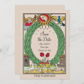 Tarot Wedding Invitation - Tarot Save the Date Einladung (Vorne/Hinten)