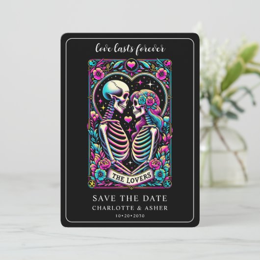 Tarot Wedding Rett Flat Save The Date (Stehend Vorderseite)