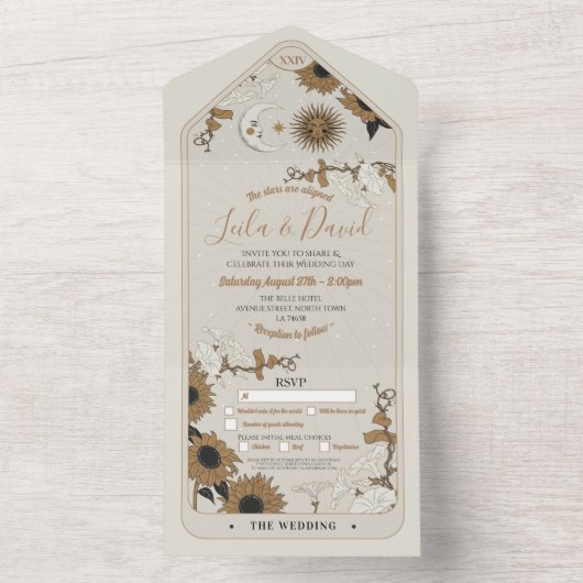 Tarot Wedding & UAWG Sun Moon Aligned Einladung (Innen Boden)