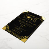 Tarot Zodiac Sign Evil Eye Black Celestial Hochzei Folieneinladung (Gedreht)