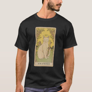 Tarotkarte Ass der Stäbe und Katze Kosmisches Graf T-Shirt