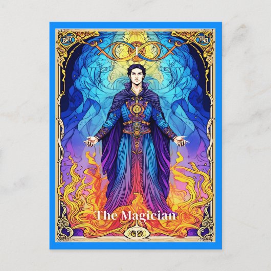 Tarotkarte Der Magier Postkarte (Vorderseite)