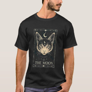 Tarotkarte Der Mond Halbmond Schwarze Katze Grafik T-Shirt