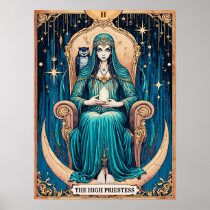Tarotkarte, die Hohepriesterin 2 Poster